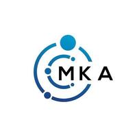 MKA letter technology logo design on white background. MKA creative initials letter IT logo concept. MKA letter design. vector