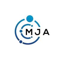 MJA letter technology logo design on white background. MJA creative initials letter IT logo concept. MJA letter design. vector