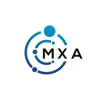 MXA letter technology logo design on white background. MXA creative initials letter IT logo concept. MXA letter design. vector