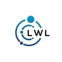 Diseño de logotipo de tecnología de letras lwl sobre fondo blanco. Las iniciales creativas de lwl leen el concepto de logotipo. diseño de letras lwl. vector