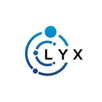 LYX letter technology logo design on white background. LYX creative initials letter IT logo concept. LYX letter design. vector