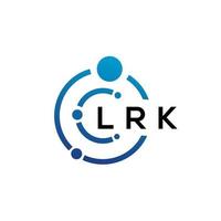 Diseño de logotipo de tecnología de letras lrk sobre fondo blanco. Lrk iniciales creativas letra concepto de logotipo. diseño de letra lrk. vector