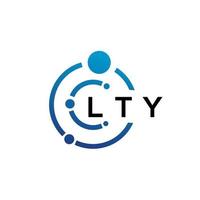 Diseño de logotipo de tecnología de letra lty sobre fondo blanco. Lty iniciales creativas letra concepto de logotipo. diseño de letra lty. vector