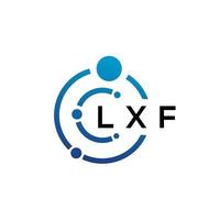 Diseño de logotipo de tecnología de letras lxf sobre fondo blanco. Lxf letras iniciales creativas concepto de logotipo. diseño de letras lxf. vector