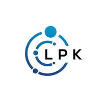 diseño de logotipo de tecnología de letras lpk sobre fondo blanco. lpk creative initials letter it concepto de logotipo. diseño de letras lpk. vector