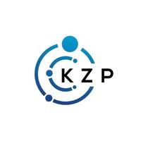 Diseño de logotipo de tecnología de letras kzp sobre fondo blanco. kzp letras iniciales creativas concepto de logotipo. diseño de letras kzp. vector
