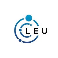 LEU letter technology logo design on white background. LEU creative initials letter IT logo concept. LEU letter design. vector