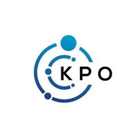 KPO letter technology logo design on white background. KPO creative initials letter IT logo concept. KPO letter design. vector