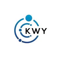 diseño de logotipo de tecnología de letra kwy sobre fondo blanco. Kwy letras iniciales creativas concepto de logotipo. diseño de letras kwy. vector