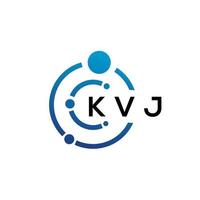 Diseño de logotipo de tecnología de letras kvj sobre fondo blanco. kvj iniciales creativas letra concepto de logotipo. diseño de letras kvj. vector