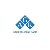 AGK letter logo design on WHITE background. AGK creative initials letter logo concept. AGK letter design. vector