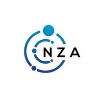 NZA letter technology logo design on white background. NZA creative initials letter IT logo concept. NZA letter design. vector