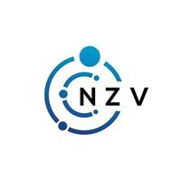 NZV letter technology logo design on white background. NZV creative initials letter IT logo concept. NZV letter design. vector