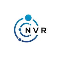 NVR letter technology logo design on white background. NVR creative initials letter IT logo concept. NVR letter design. vector