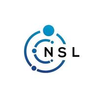 NSL letter technology logo design on white background. NSL creative initials letter IT logo concept. NSL letter design. vector
