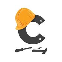 Initial C Construction Logo vector