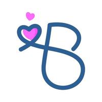 Initial B Love Logo vector