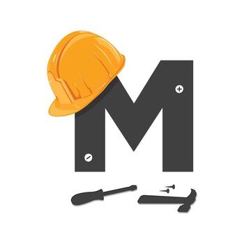 Initial M Construction Logo vector