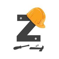 logotipo de construcción inicial z vector