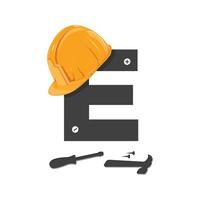 Initial E Construction Logo vector