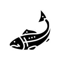 pescado, marisco, glifo, icono, vector, ilustración vector