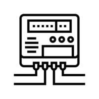 medidor eléctrico para monitorear la ilustración de vector de icono de línea de ahorro de energía