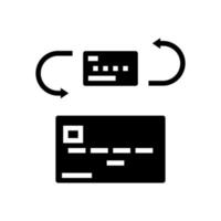ilustración de vector de icono de glifo de tarjeta de transferencia
