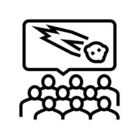 comet planetarium discussion line icon vector illustration