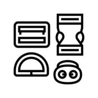 buckles clothes accessories line icon vector illustration