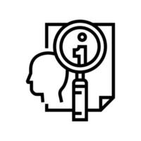 personal information research detective line icon vector illustration