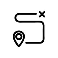 Taxi route icon vector. Isolated contour symbol illustration vector