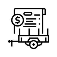 rent trailer agreement line icon vector illustration