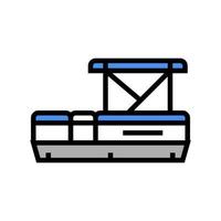 pontoon boat color icon vector illustration