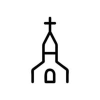 Church icon vector. Isolated contour symbol illustration vector