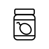 melon jam in jar icon vector outline illustration