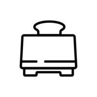 ready bread toast in toaster icon vector outline illustration