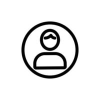 The user icon is a vector icon. Isolated contour symbol illustration