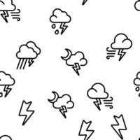 Thunder And Lightning Vector Seamless Pattern