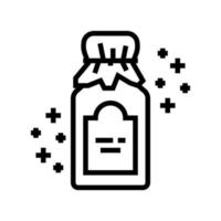 botella de vidrio seco icono de línea de fitoterapia ilustración vectorial vector