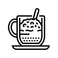 ilustración de vector de icono de línea de café capuchino