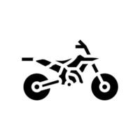 ilustración de vector de icono de glifo de motocicleta dirtbike