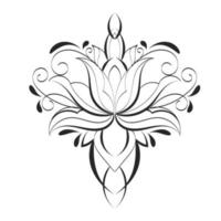 diseño de tatuaje floral para imprimir vector