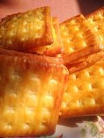 snack crackers filled with fermented cassava made by mother, for breakfast. photo