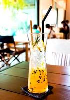 ice passion fruit in restaurant photo