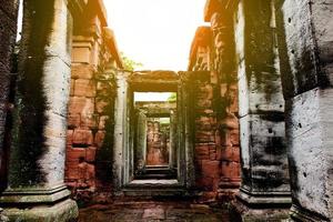 ancient ruined temple wall in asia photo