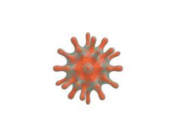 3D rendering realistic red green virus under the microscope, 2019-nCoV coronavirus infection bacterium on a white background. photo