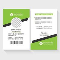 Modern Identity Employee Abstract professional, corporate office Id card design, Simple and Clean ID Card Design Template vector