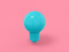Blue mono color lamp on a pink solid background. Minimalistic design object. 3d rendering icon ui ux interface element. photo