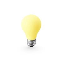 The icon is a realistic yellow light bulb. 3D rendering. photo