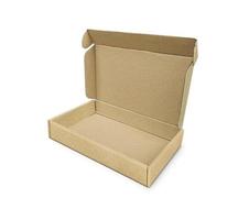 Brown cardboard box on a white background photo